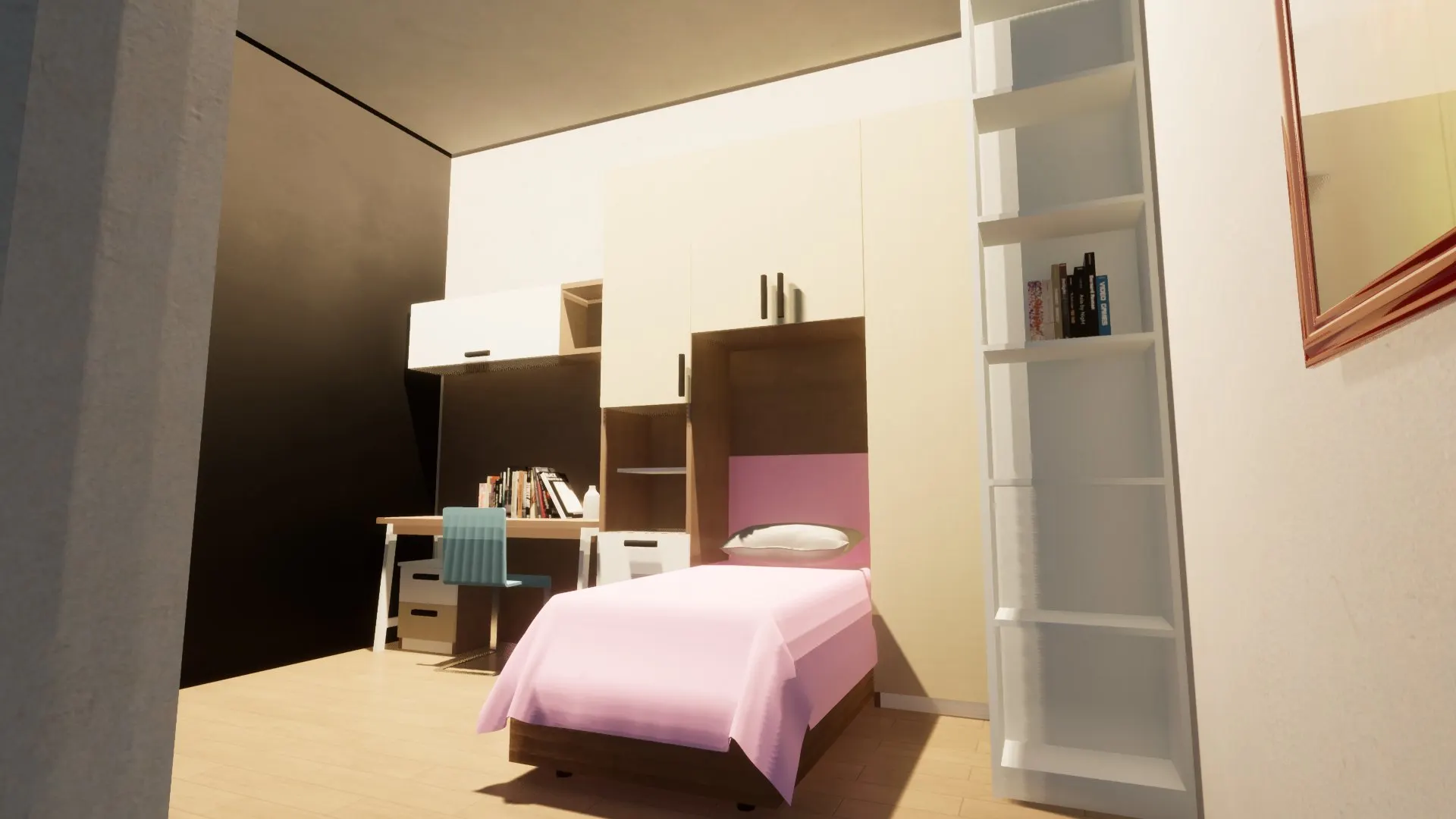Contemporary House with Pool — Decimomannu — Modello 3D — Camera Singola