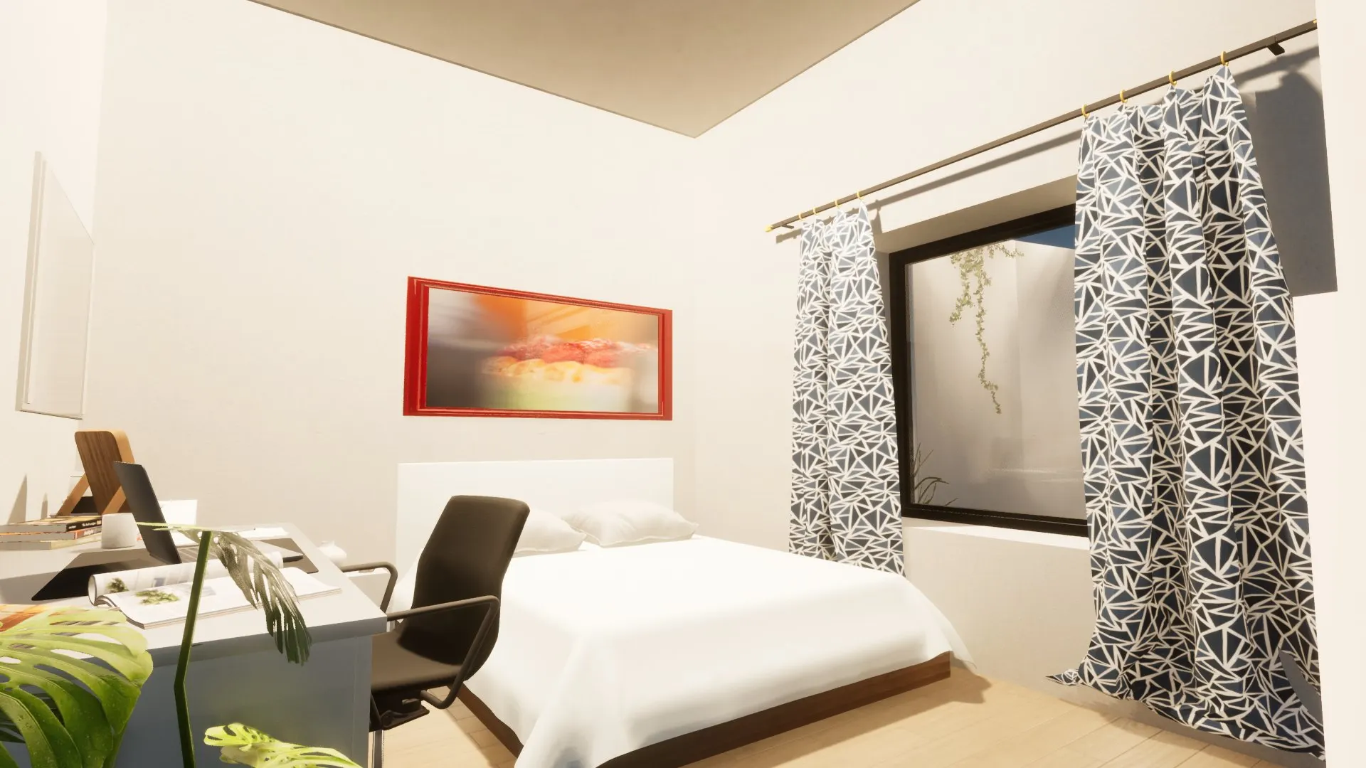 Contemporary House with Pool — Decimomannu — Modello 3D — Camera con Angolo Studio