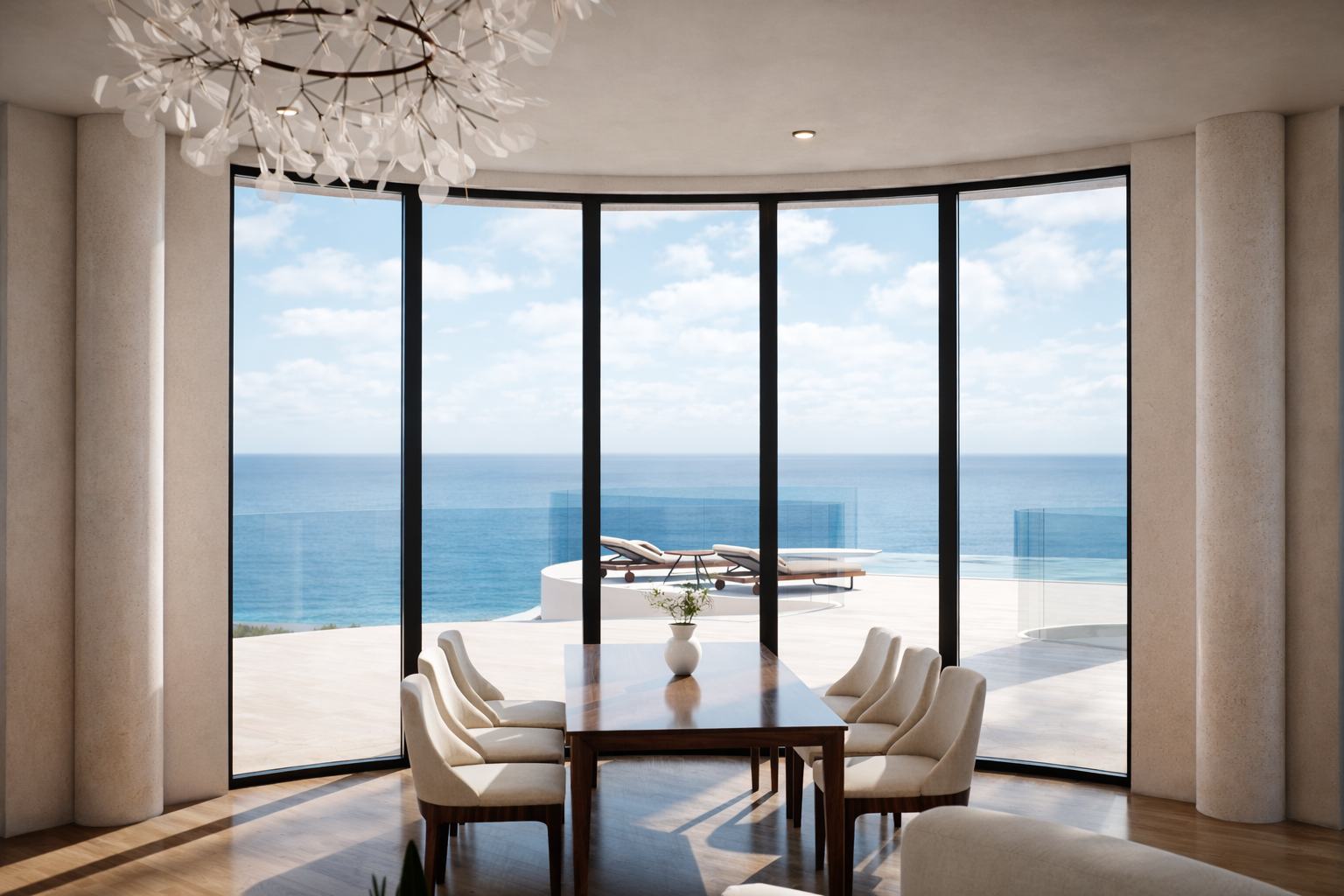 Luxury penthouse ocean view Bali Nusa Penida resort interior panoramic windows